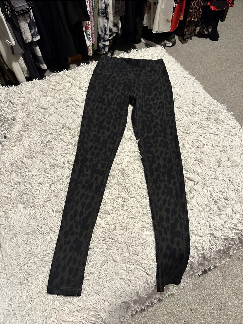 Victoria's Secret Black & Charcoal Leopard Print Leggings